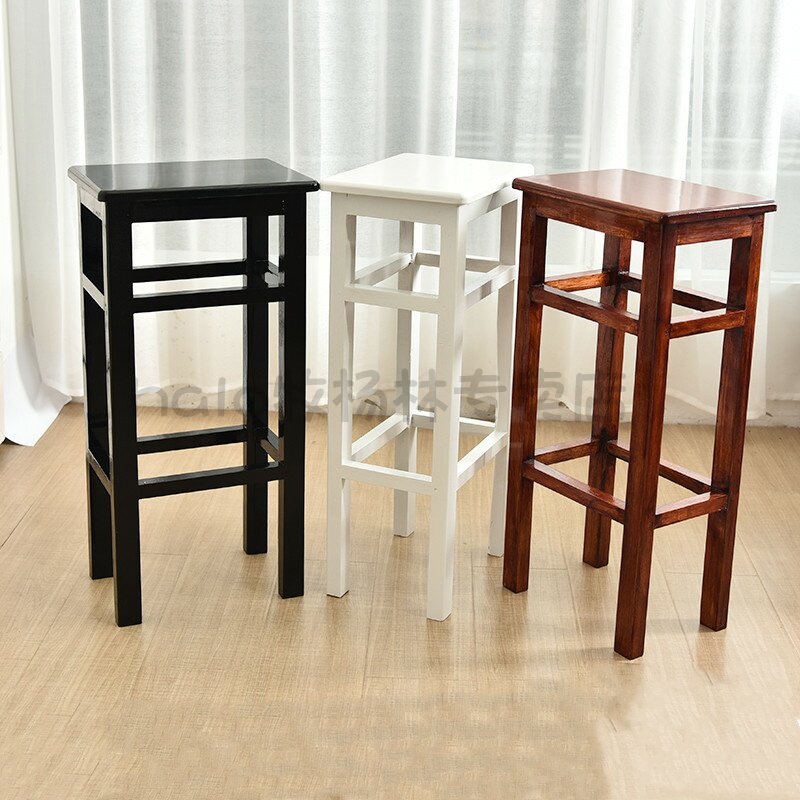 北欧高凳子家用实木方凳吧台凳餐桌凳餐椅板凳登子简约现代颜色