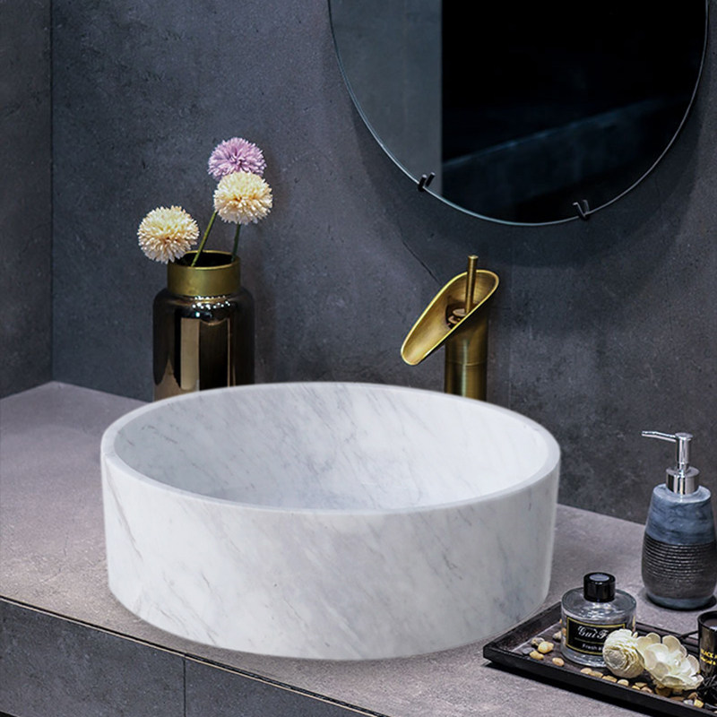 天然大理石台上洗脸盆石头简约洗漱盆小卫生间艺术盆洗面盆洗漱池