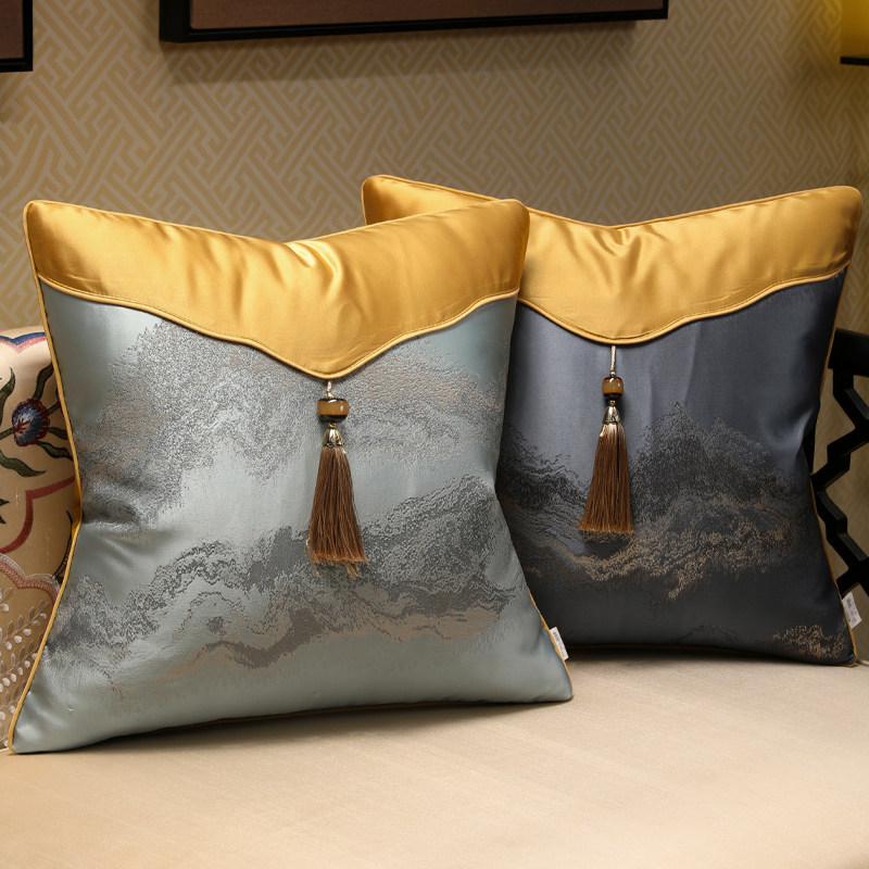 新中式抱枕靠枕中国风客厅家用红木沙发床头大靠背垫含芯靠垫腰枕