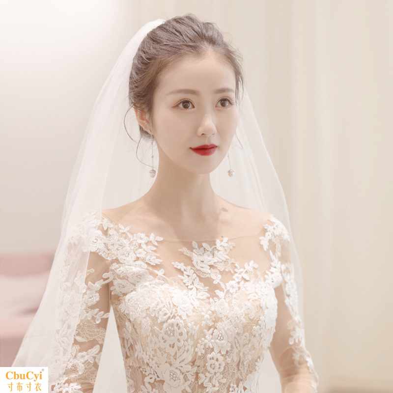 主婚纱礼服新娘2019新款法式一字肩中长袖拖尾显瘦齐地轻婚纱|ruв категории Женская одежда, Cвадебные платья, свадебное платье - от Buy2taobao.com для оказания профессиональной услуги покупки агента Taobao