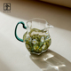 小雏菊玻璃公道杯侧把分茶器高硼硅加厚公杯耐热茶海手工茶具配件