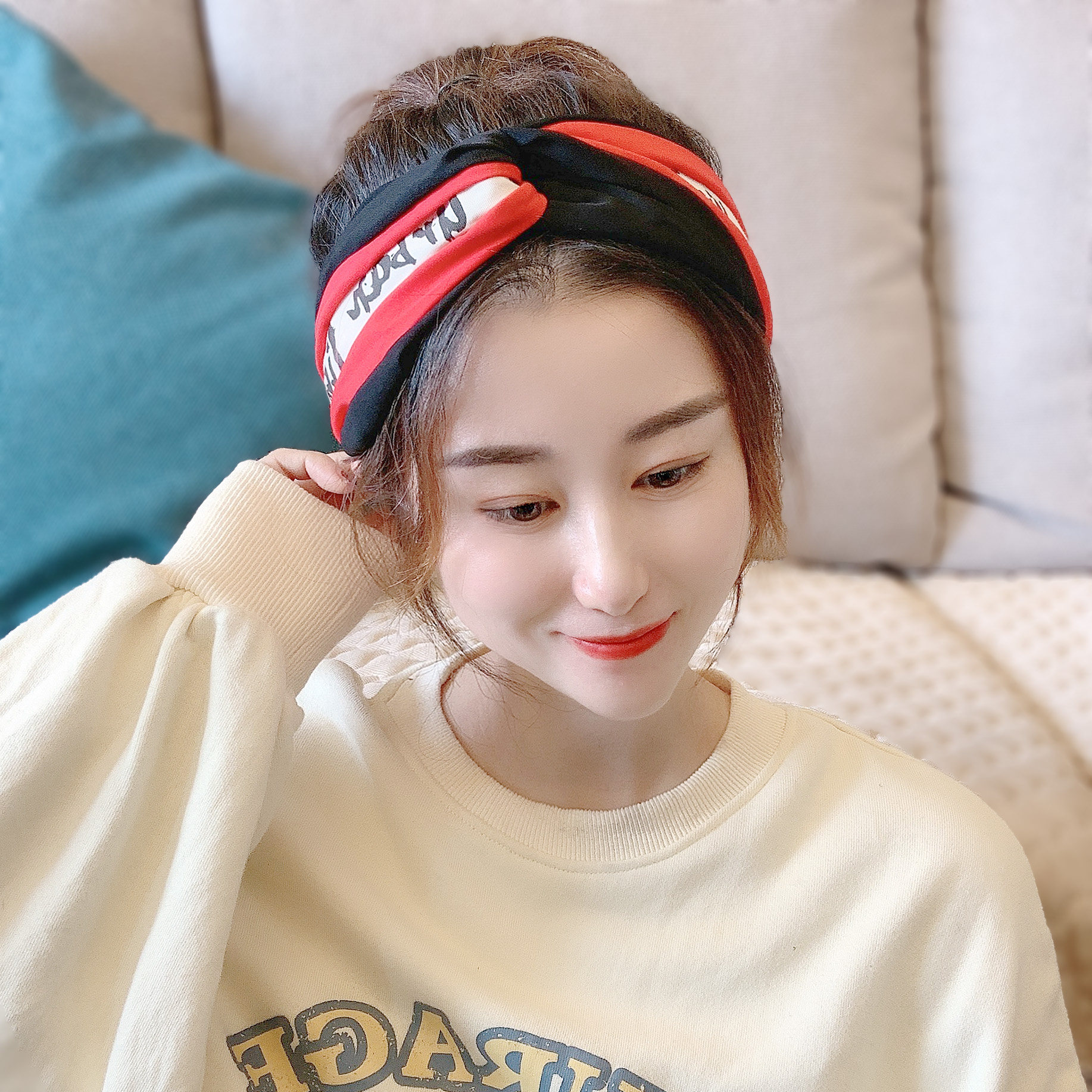 带女网红韩国布艺交叉百搭宽边发箍洗脸头带头箍日韩头饰品发卡优惠券