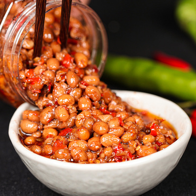 腊八豆 湖南特产下饭菜 香辣瓶装 农家自制辣八豆瓣酱 豆豉酱豆子