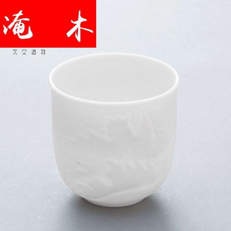 淹木又见造物德化白瓷功夫茶具日式茶杯陶瓷手工直口杯子闻香杯品