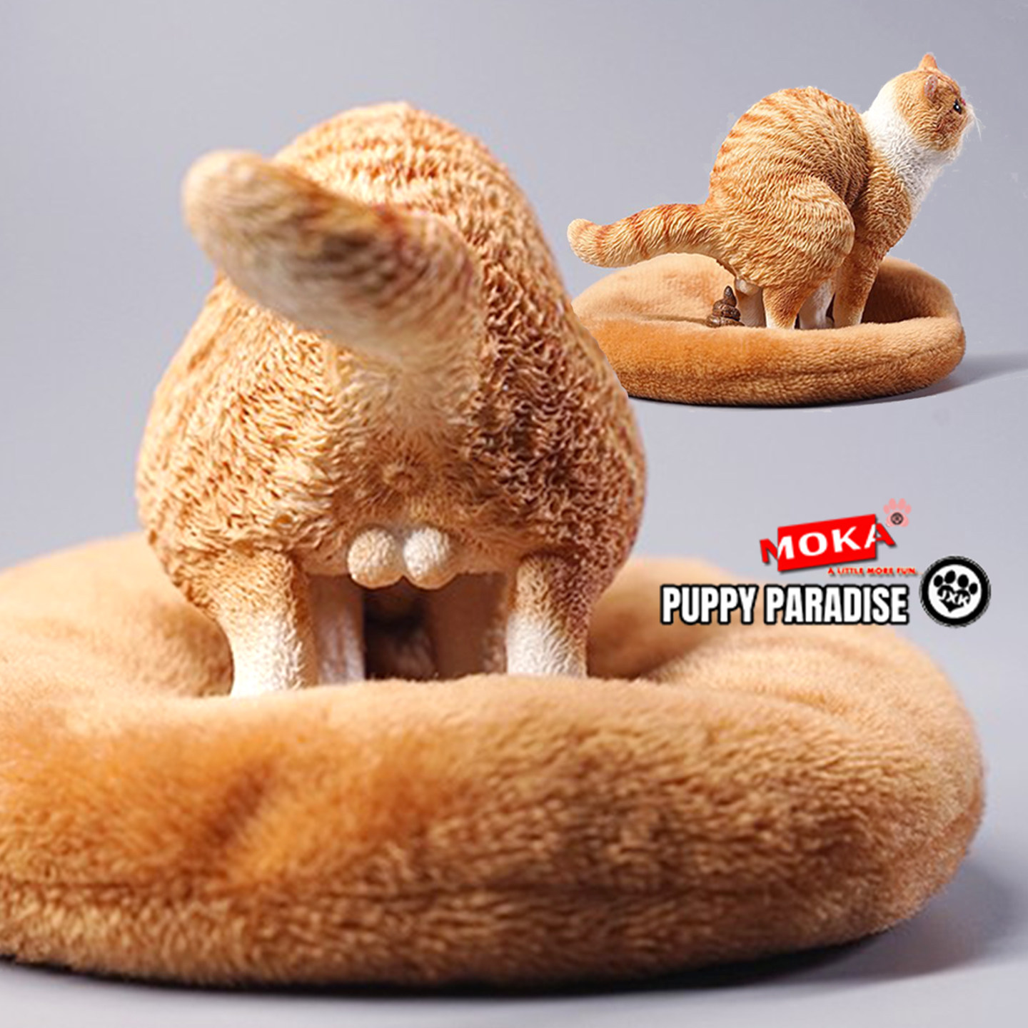 【jxk】正品现货半蹲拉屎 大便 加菲猫 猫咪仿真模型沙雕手办摆件