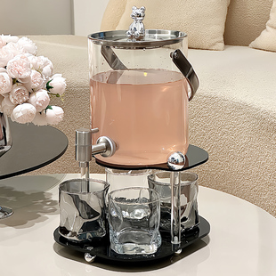 术本轻奢玻璃冷水壶带龙头大容量水具套装家用凉水壶水果茶饮料桶