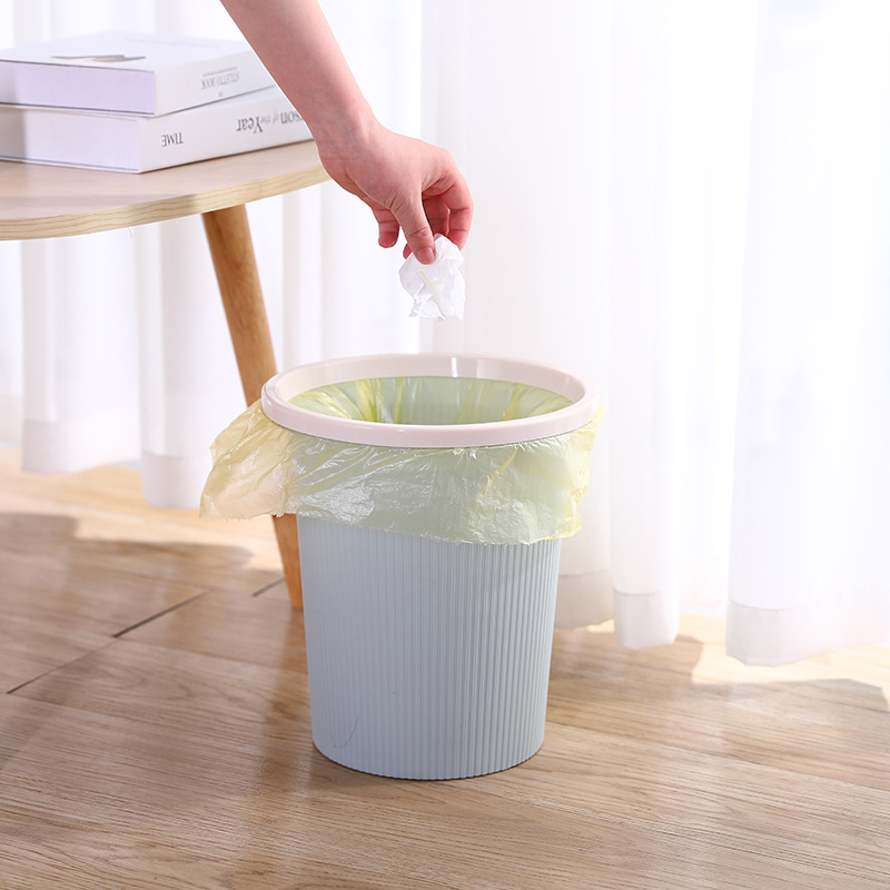 家用大小号垃圾桶加厚塑料客厅厨房无盖垃圾桶简约素色卫生间纸篓