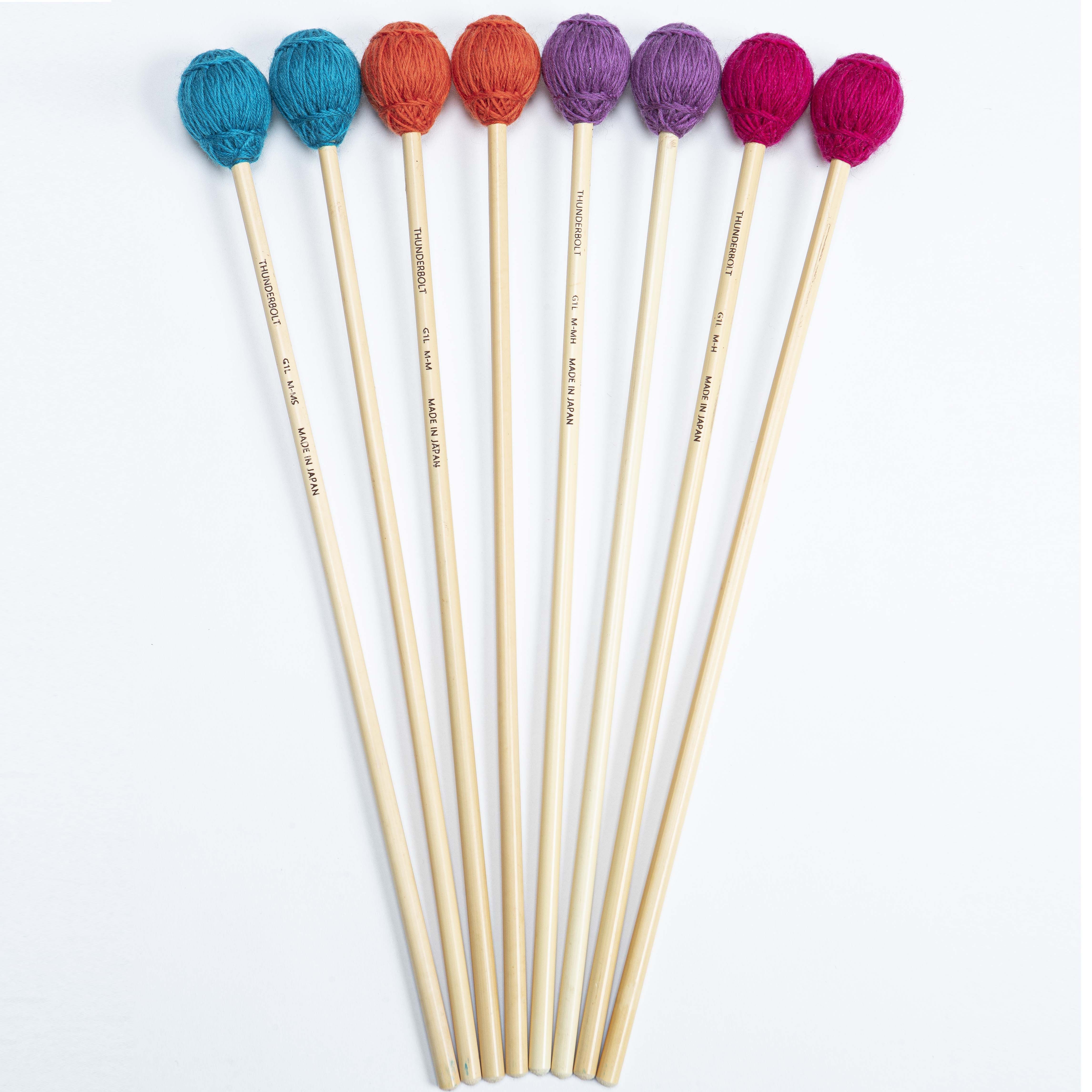 日本雷电thunderbolt马林巴槌g1lmhmhmms藤杆2只价加长