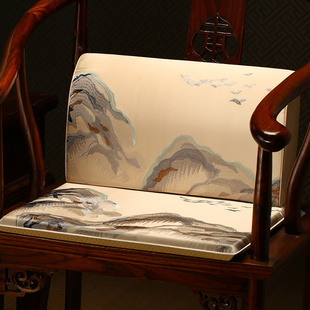 中式红木椅子坐垫靠背一体沙发抱枕座椅护腰靠垫实木圈椅茶桌椅垫