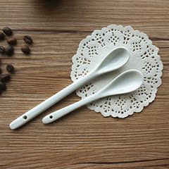 zakka纯白调羹创意陶瓷咖啡勺个性汤勺调味勺冰淇淋勺搅拌勺子