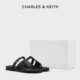 CHARLES&KEITH24夏新款SL1-71870006复古夹趾罗马鞋平底外穿凉拖