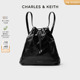 【618狂欢节】CHARLES&KEITH24新款CK2-10151393单肩水桶包双肩包