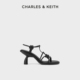 CHARLES&KEITH夏季女鞋CK1-60920312女士扭结绊带夹趾高跟凉鞋