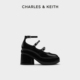 CHARLES&KEITH24春夏新品CK1-60920365甜酷细带厚底玛丽珍鞋单鞋