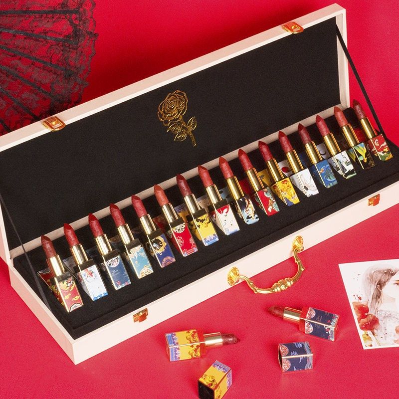 百鸟朝凤故宫口红套装礼盒全套16支装中国风化妆品送女友生日礼物