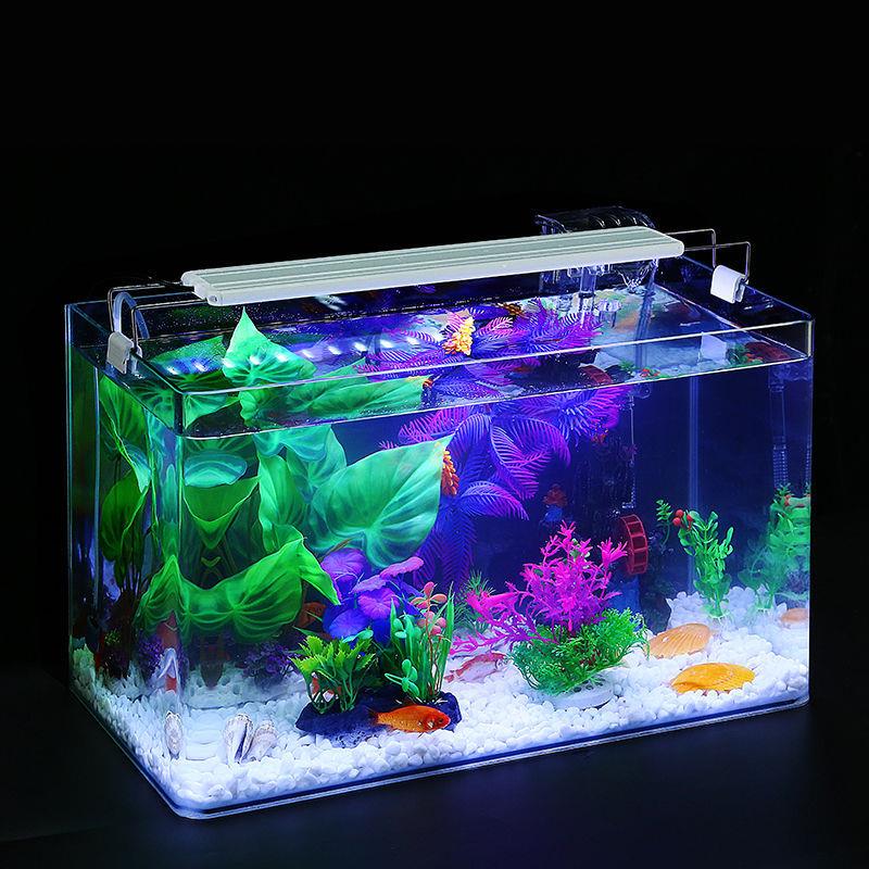 透明玻璃鱼缸家用热弯高清懒人客厅阳台生态中小型金鱼乌龟水族箱