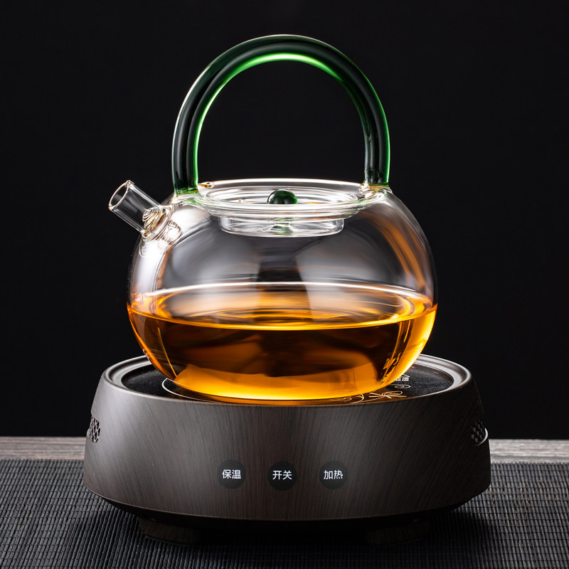 冠发玻璃茶壶提梁壶耐高温加厚泡茶壶烧水壶大容量煮茶壶功夫茶具