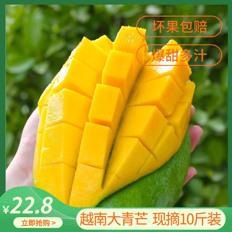 越南进口大青芒果10斤新鲜水果应当季整箱特大甜心芒青皮包邮现摘在类目 水产肉类/新鲜蔬果/熟食, 新鲜水果, 芒果中 - 来自Buy2taobao.com提供专业的淘宝代购服务