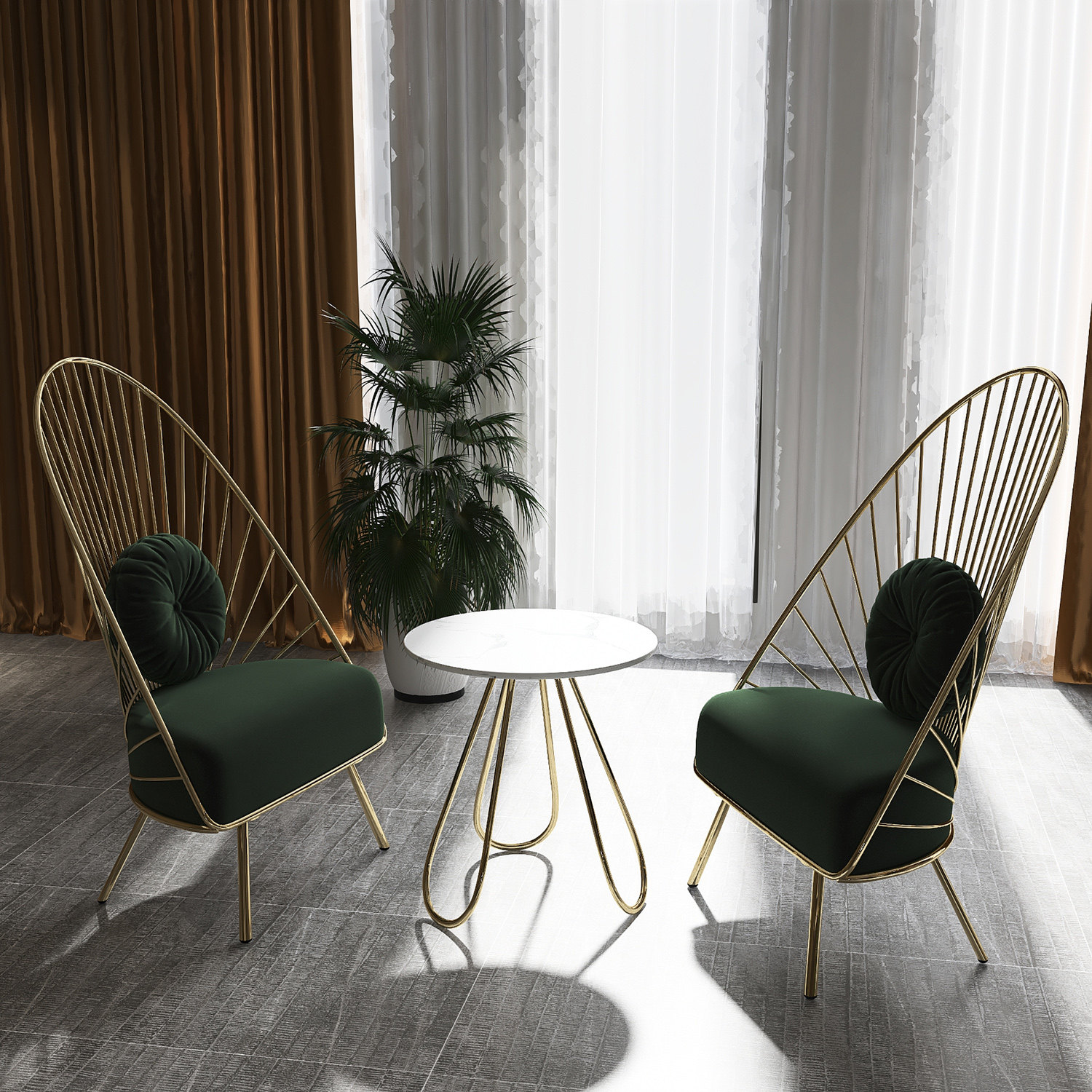 北欧轻奢铁艺沙发休闲椅ins网红设计师单人高靠背阳台休闲桌椅