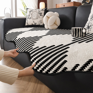 不规则异形沙发垫2024新款直排弧形皮沙发防滑盖布巾防猫抓坐垫子