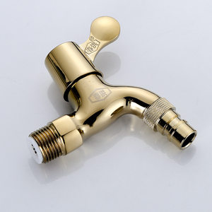 春洪牌4分dn15镀金抛光快开接管龙头 水咀全铜洗衣机水龙头86034