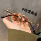 纯钛超轻6克眼镜近视女可配度数素颜神器显脸小高级感猫眼眼睛架