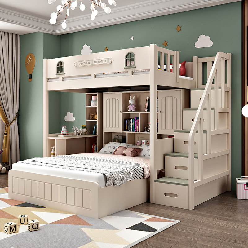 上下床双层床全实木儿童成人母子交错式组合两层高低上下铺子母床已售
