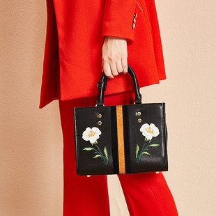 奢侈品等級菲拉格慕 拉菲斯汀歐美時尚高端品質包包2020新款OL風上班刺繡手提單肩女包 奢侈品牌排行榜菲拉格慕