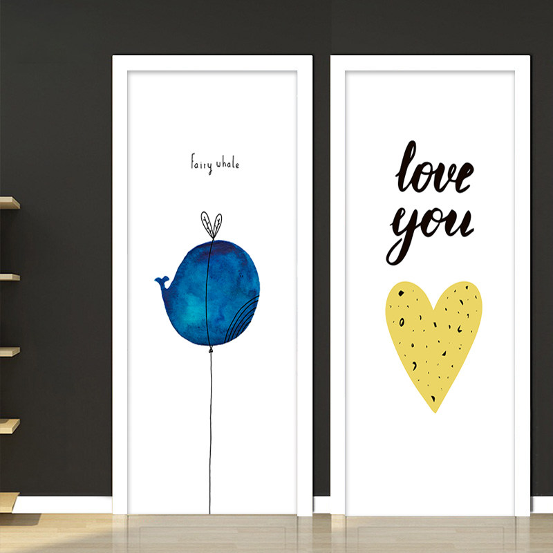 装饰 个性创意_门贴纸自粘装饰个性创意北欧整张木门翻新房门卧室卫生