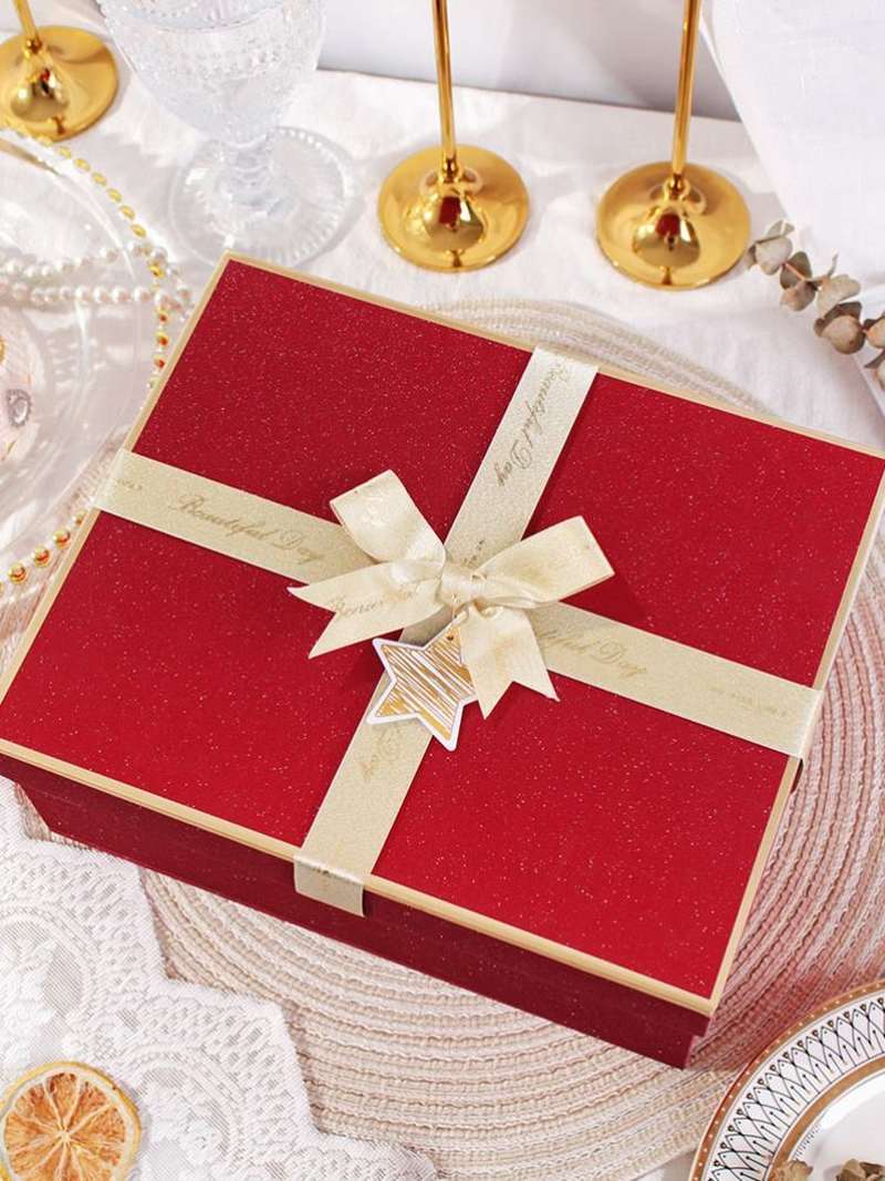 2022新年伴手礼包装礼盒空盒子创意高档过年红色礼物盒大号礼品盒