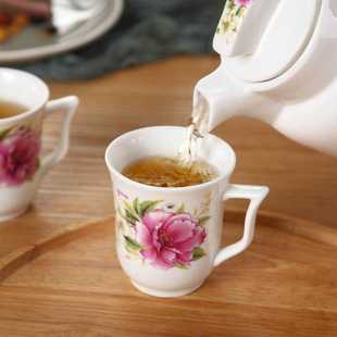 陶瓷花茶冷水壶杯具套装家用大容量饮具凉水果汁壶耐高温水杯子