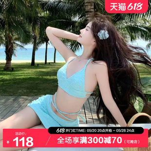 omom2024春夏新款时尚性感比基尼泳衣女三件套BIKINI沙滩海边泳装