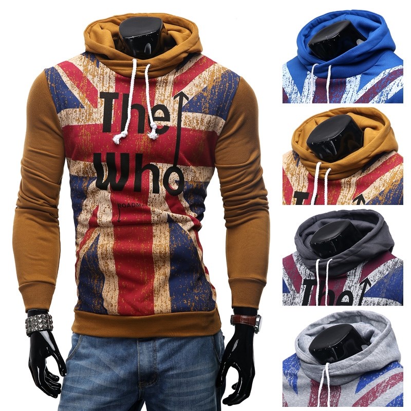 man personality fleece men's Hoodie sweater printing letters