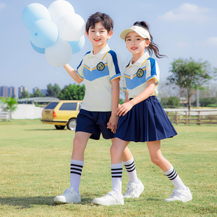 夏季小学生校服毕业照班服短袖套装儿童学院夏天运动会幼儿园园服