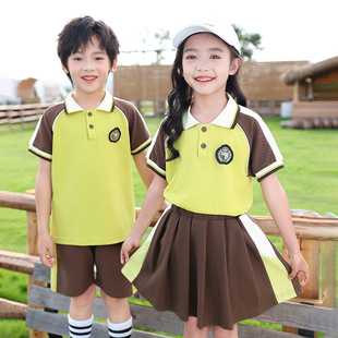 小学生校服夏装短袖儿童班服运动服新款纯棉夏季幼儿园园服学院风