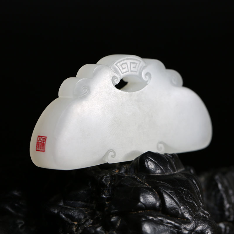 中国玉雕大师蒋宏利 和田玉 谷纹如意佩25.73g j1508031