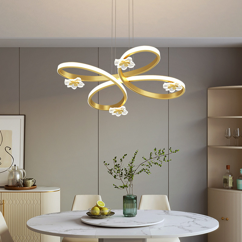 吊灯现代简约大气北欧灯饰轻奢创意灯具网红卧室吧台餐厅吊灯智能灯光