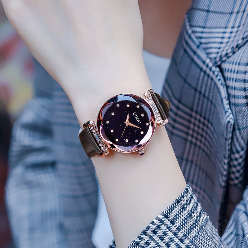 女士手表水钻防水