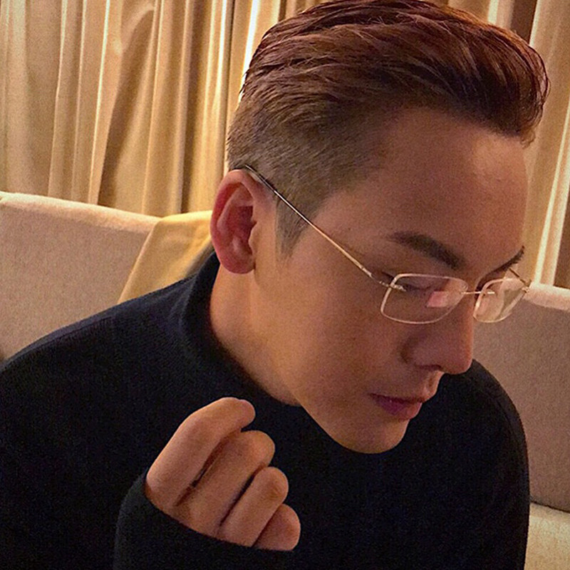 斯文败类无框金丝眼镜复古商务风防蓝光近视有度数眼睛镜框男女潮