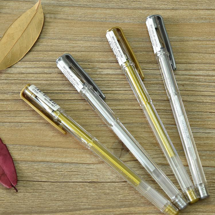 进口品翰特种硬笔书法银色中性笔大容量配方底银字中性笔