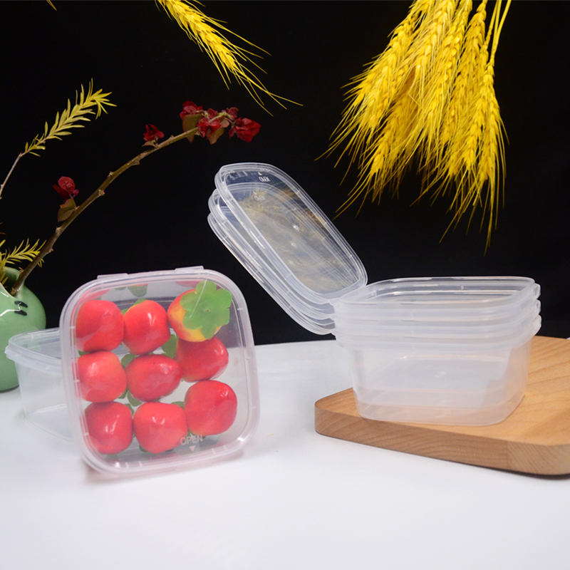 PP翻盖透明塑料盒正方形史莱姆解压泥小方形收纳盒食品级包装盒子
