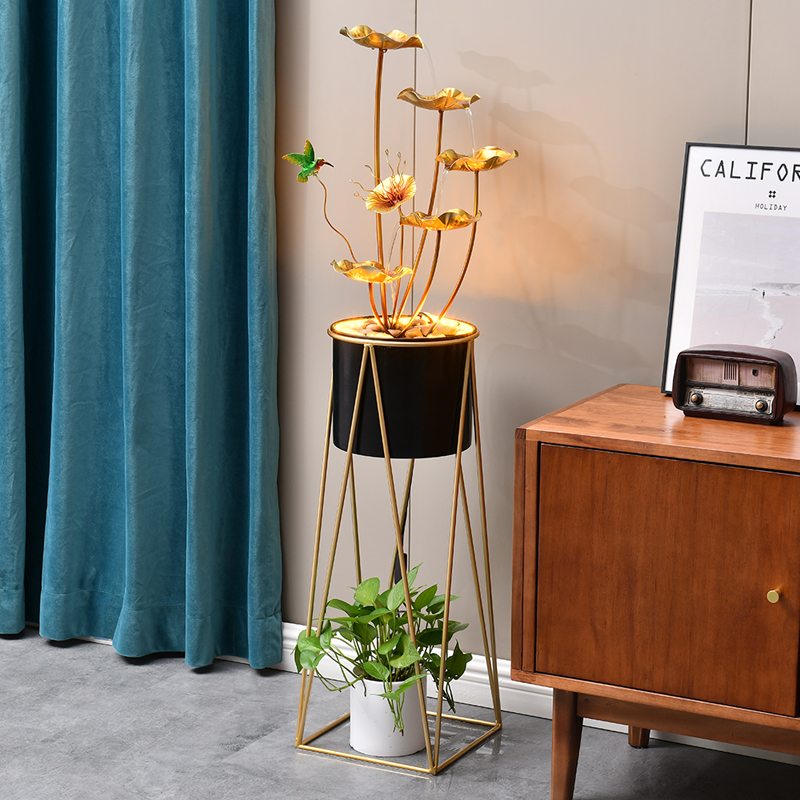 现代简约风流水高档电视柜玄关装饰艺术品客厅沙发落地旁招财摆件