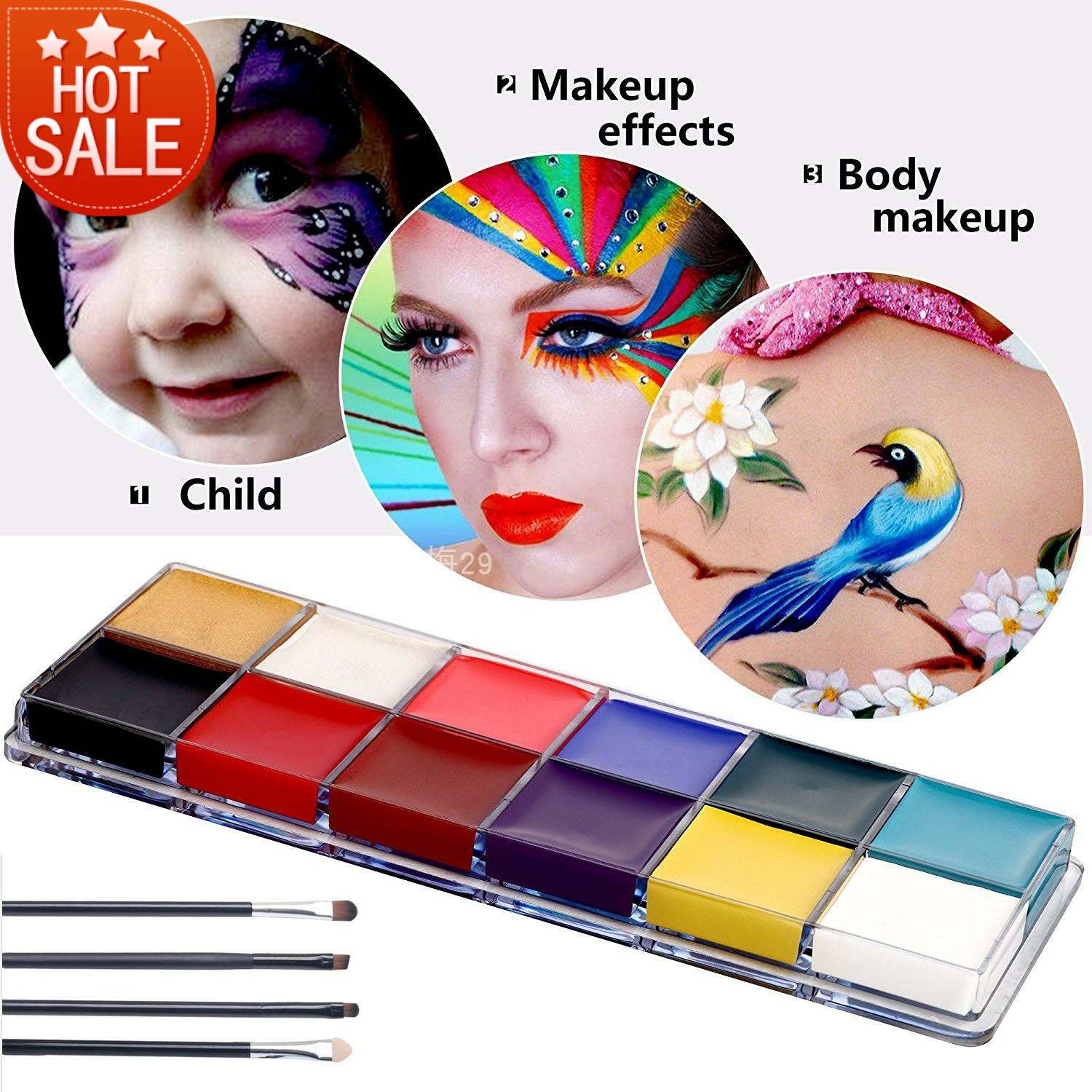 12 Colors Face Painting Paint Make Up Guide Rainbow Kit Sets|ruв категории движение/йога/фитнес/фанаты товаров, танец/аэробика/гимнастика, Чирлидинг, Чирлидинг живопись - от Buy2taobao.com для оказания профессиональной услуги покупки агента Taobao