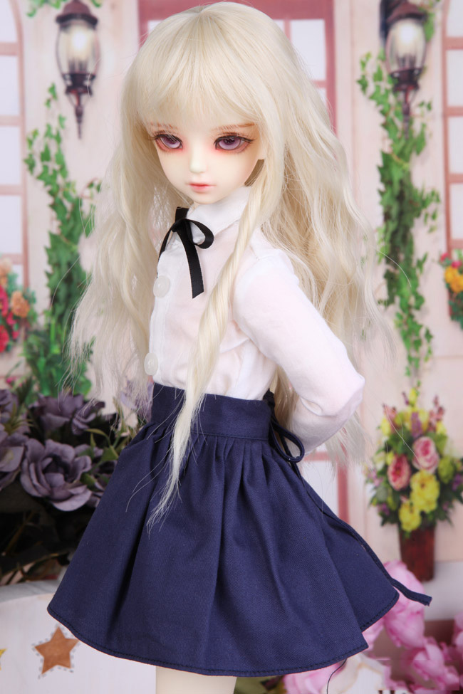 bjd/sd衣服 娃衣 百搭套装 白色衬衣+藏蓝短裙 两件套 可定做尺寸