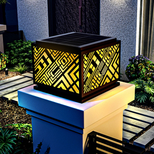 太阳能柱头灯围墙灯大门柱灯室外花园别墅庭院矮柱灯家用柱子灯