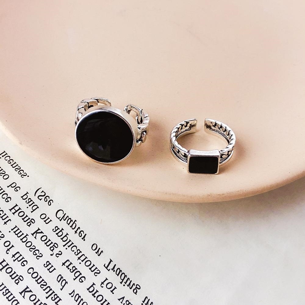 2件套组合戒指双层复古个性气质黑色滴胶链条开口戒指环女食指戒在类目 饰品/流行首饰/时尚饰品新, 戒指/指环中 - 来自Buy2taobao.com提供专业的淘宝代购服务