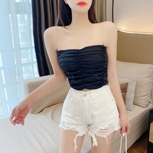 Suspender new style pleated versatile beautiful back bra outer top