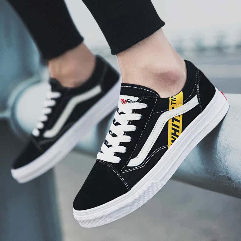 夏天板鞋学生潮流帆布鞋韩版运动男鞋青少年布鞋透气鞋子男潮夏款