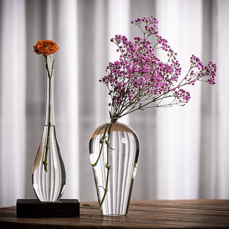 日式花瓶透实用摆件NAU茶台茶室插花器小明玻璃禅意空间新中式茶