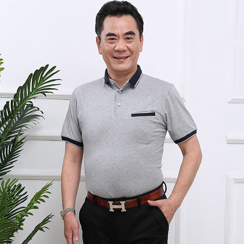 爸爸短袖t恤男装夏装40-50岁中年男士上衣服纯棉春季中老年人爷爷|msdalam kategori Pakaian Lelaki, baju-T - dari Buy2taobao.com untuk memberikan perkhidmatan ejen Taobao profesional membeli